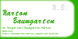 marton baumgarten business card